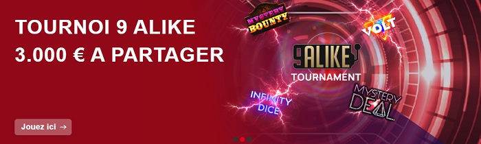 Cagnotte de 3.000€ en jeu sur Bingoal pour son tournoi 9 Alike